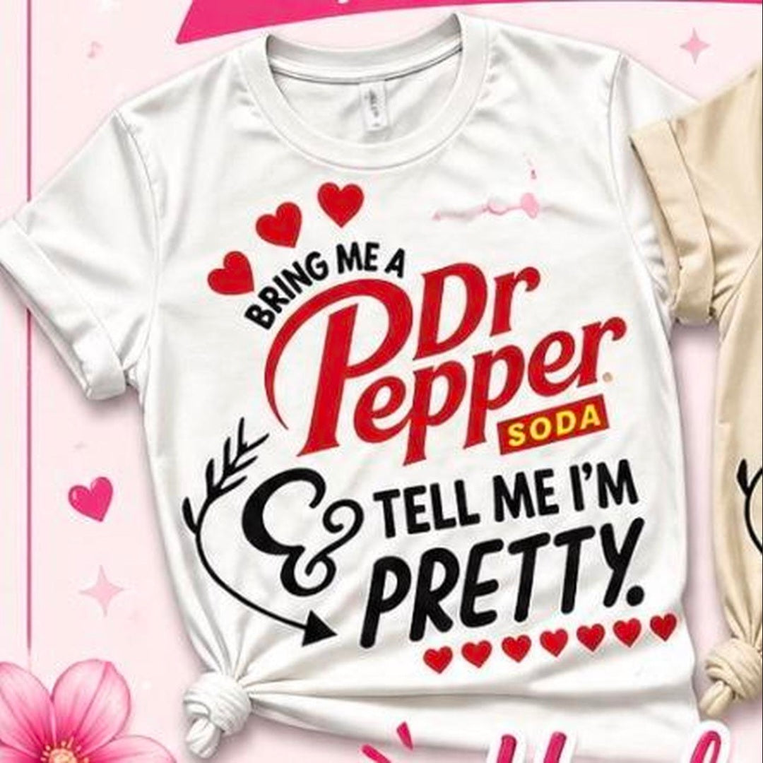 Dr Pepper graphic print short sleeve Cotton T-shirt Crew Neck