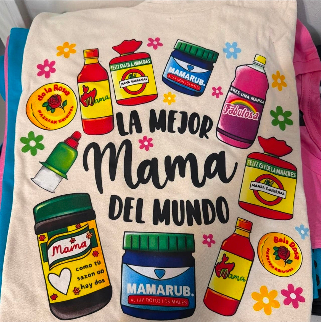Mother’s Day Graphic “La Mejor Mama Del Mundo” Cotton T-Shirt