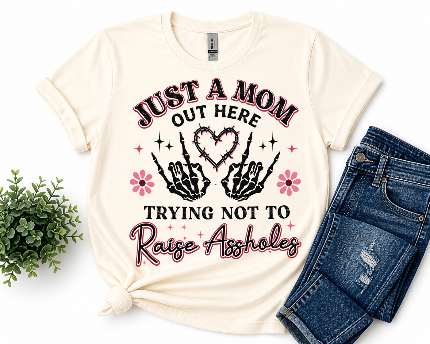 Funny Mom Skeleton Graphic T-Shirt
