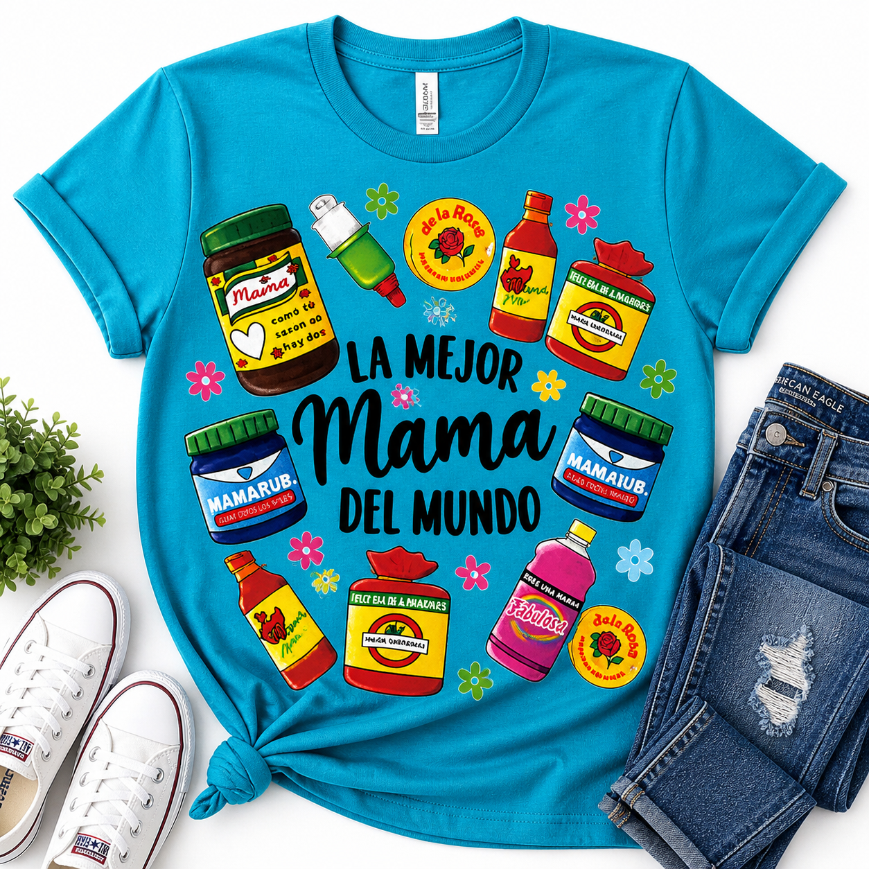 Mother’s Day Graphic “La Mejor Mama Del Mundo” Cotton T-Shirt