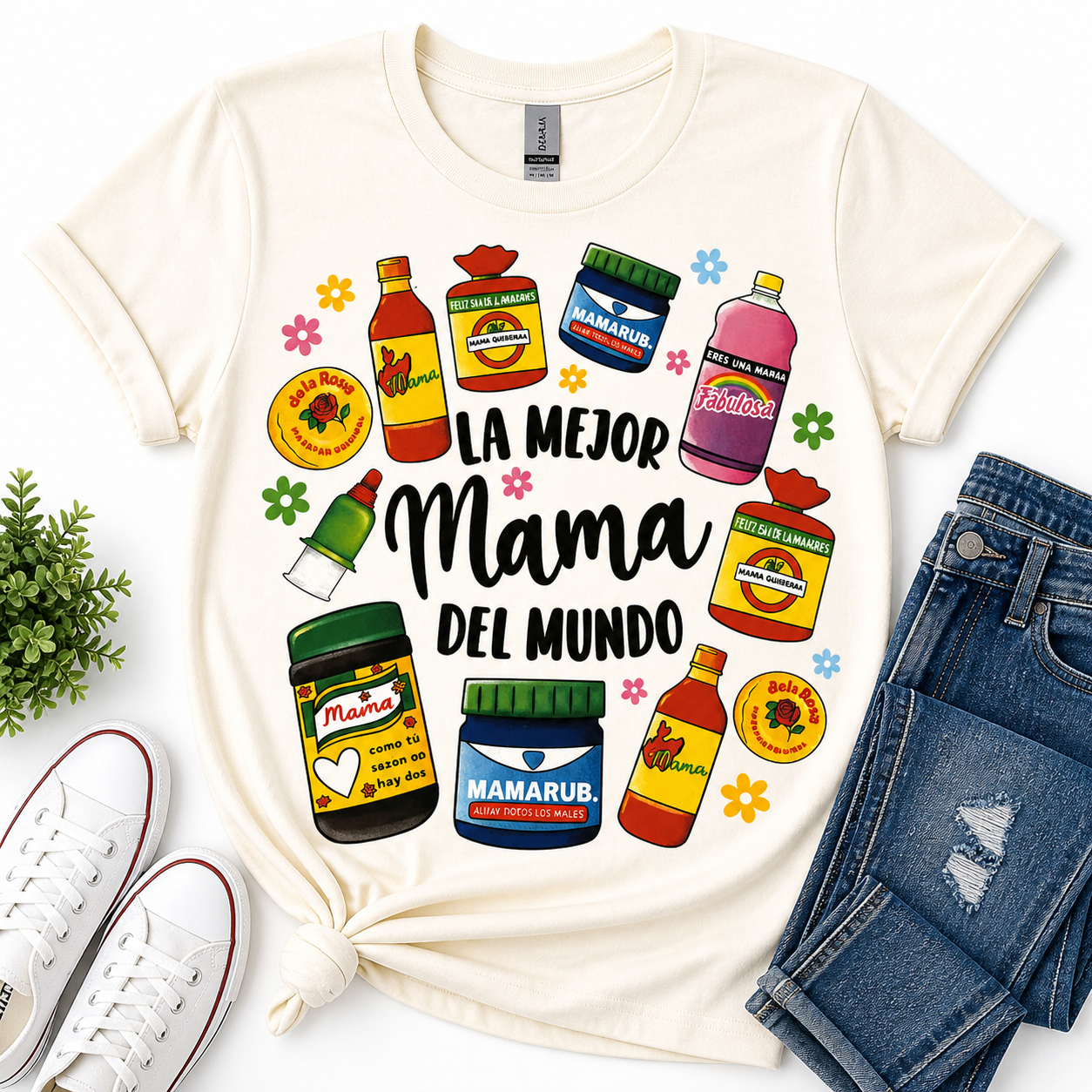Mother’s Day Graphic “La Mejor Mama Del Mundo” Cotton T-Shirt